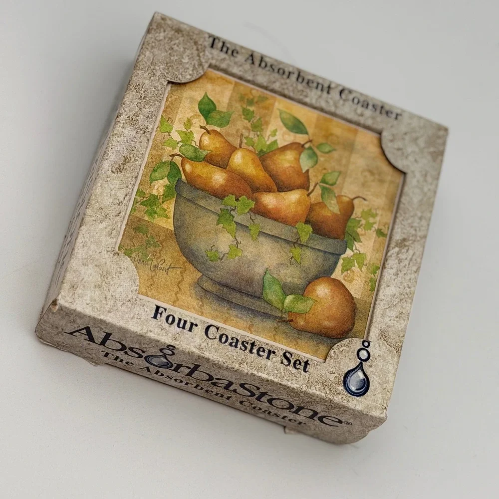 AbsorbaStone Highland Graphics Pear Still Life Coaster Marla Labrot CBC19 NIB